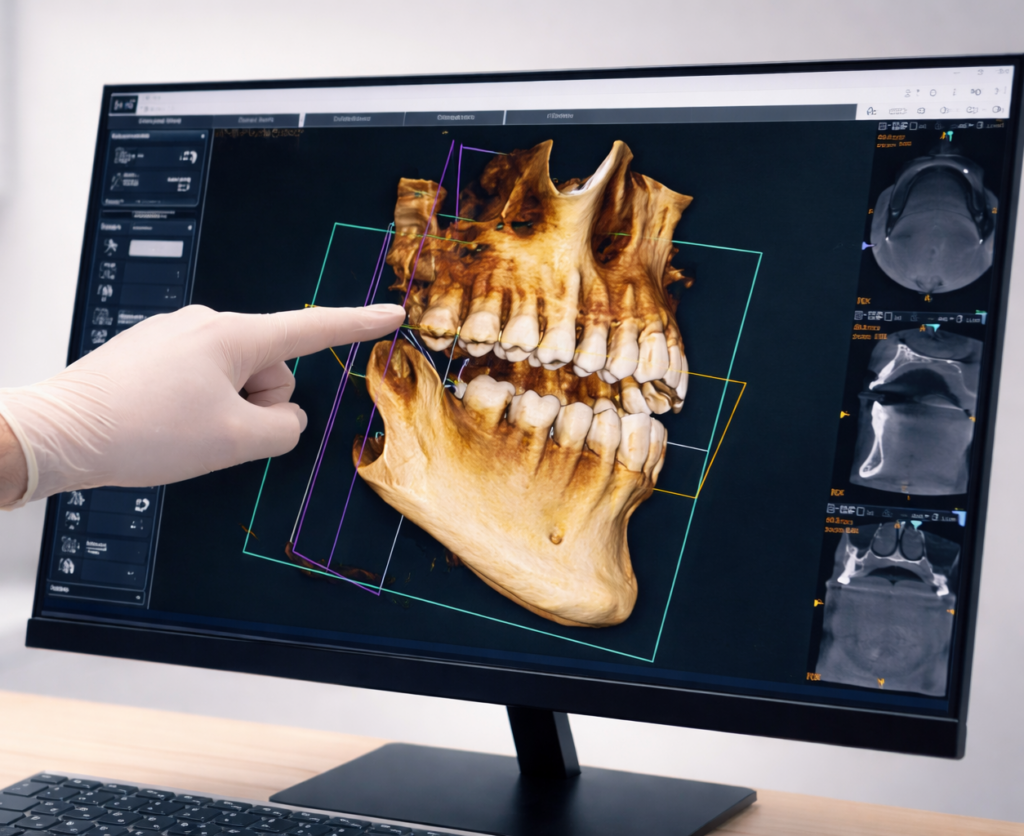 Dental Implant 3D scan being analyzed.