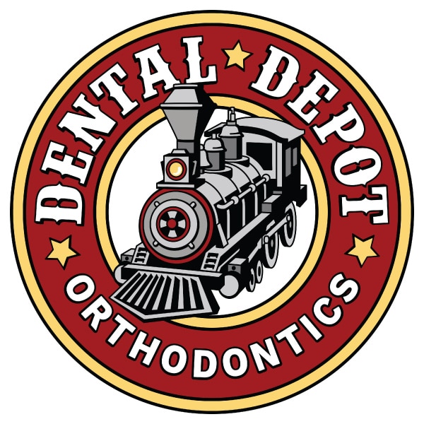 dental depot orthodontics logo with train engine
